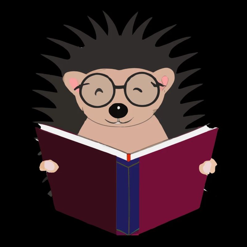 Igel liest Buch Illustration Geschenk