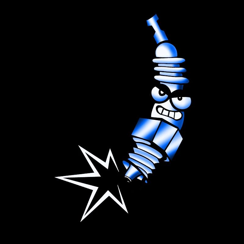 Spark plug comic blue