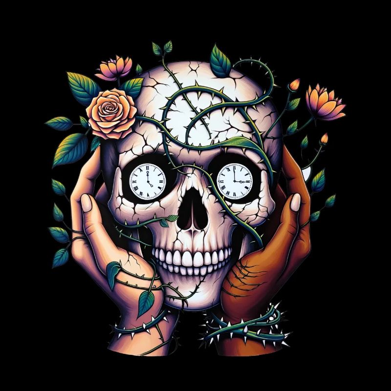 Healing Hands Skull Tee Supportive Embrace Mental