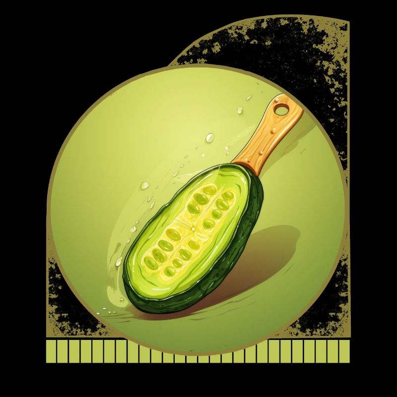Cornichon tranché comme pagaie de pickleball Humour créatif