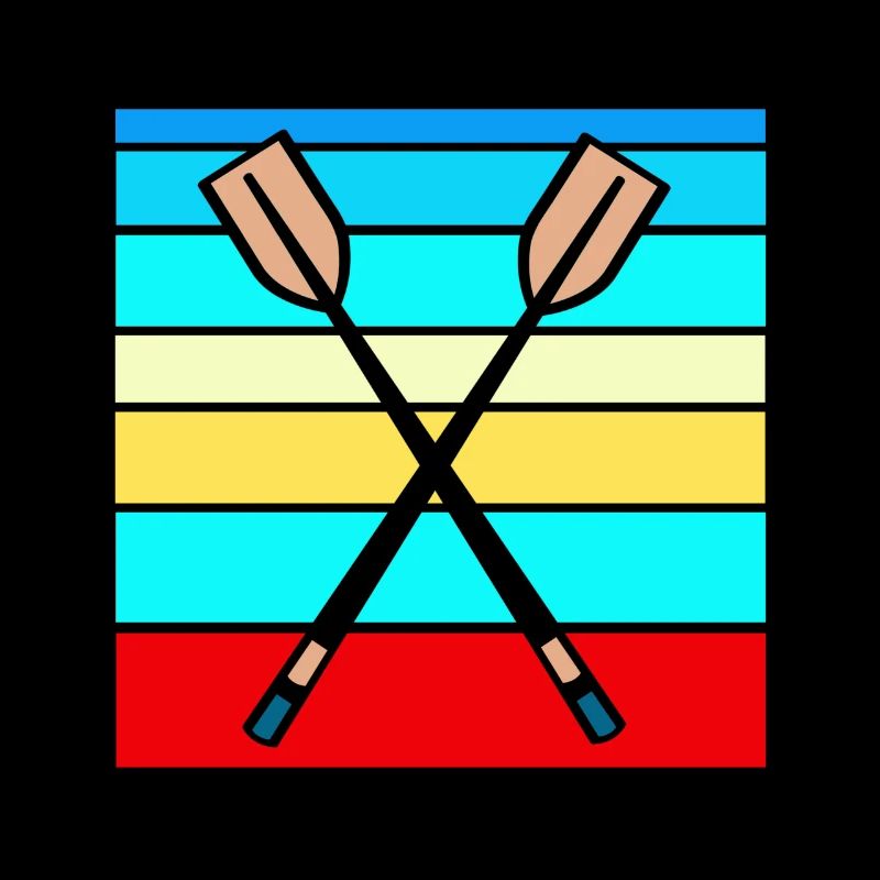 Retro Rowing Paddle Designs T-Shirt Present Gift