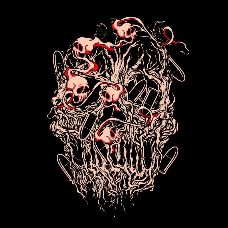 Bullets and Skull Roses Aesthetic Dripping Pattern