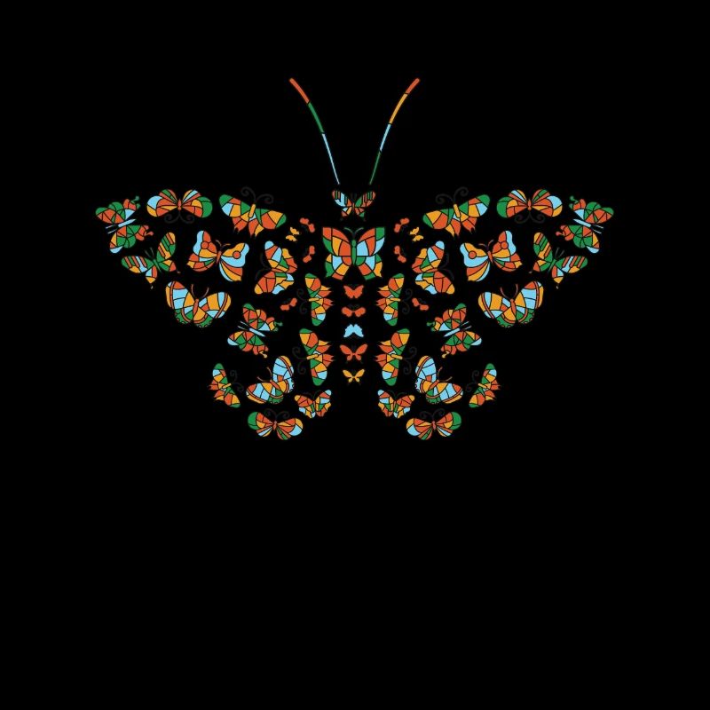 Papillon céleste de vitrail mystique
