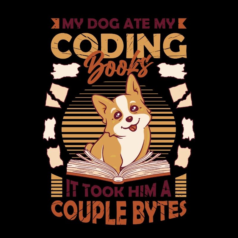 Dog Bytes Code Computer Joke Programmation