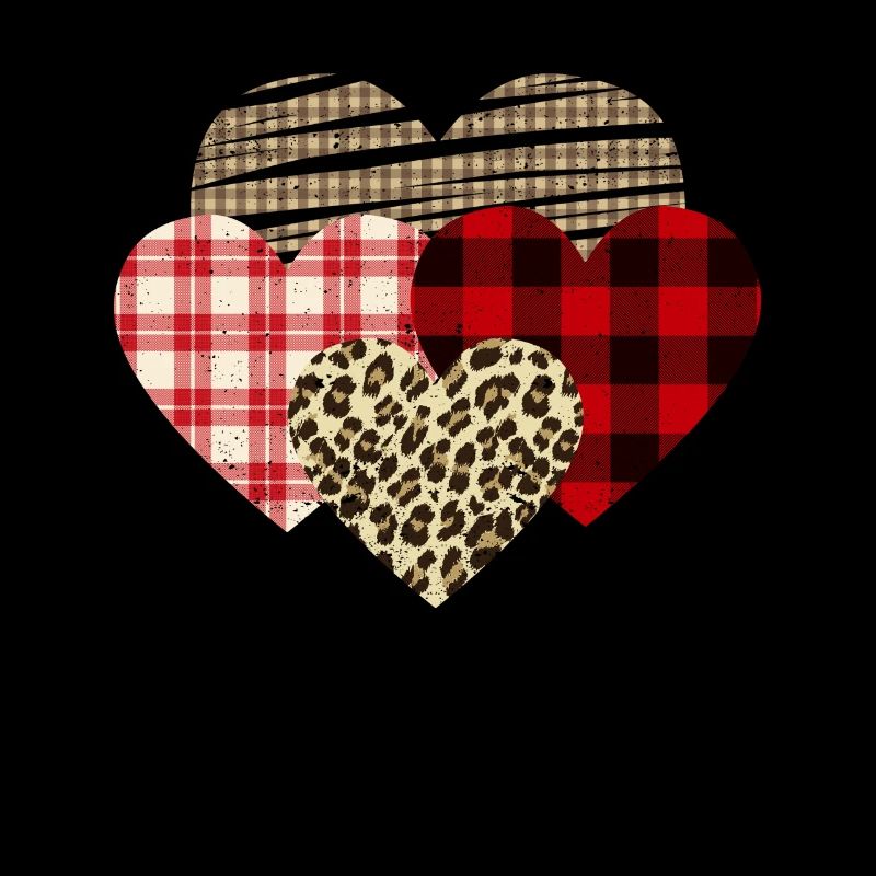 Herzen Leopard Plaid Büffel Herz Liebe Valentin