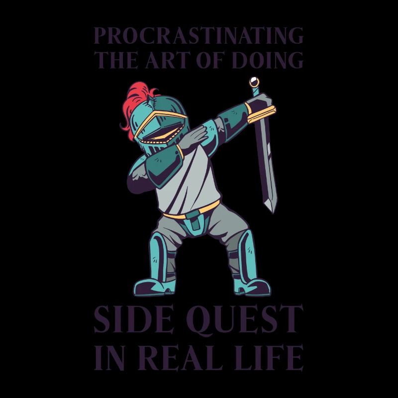 Procrastining Fantasy Knight Side Quest Work