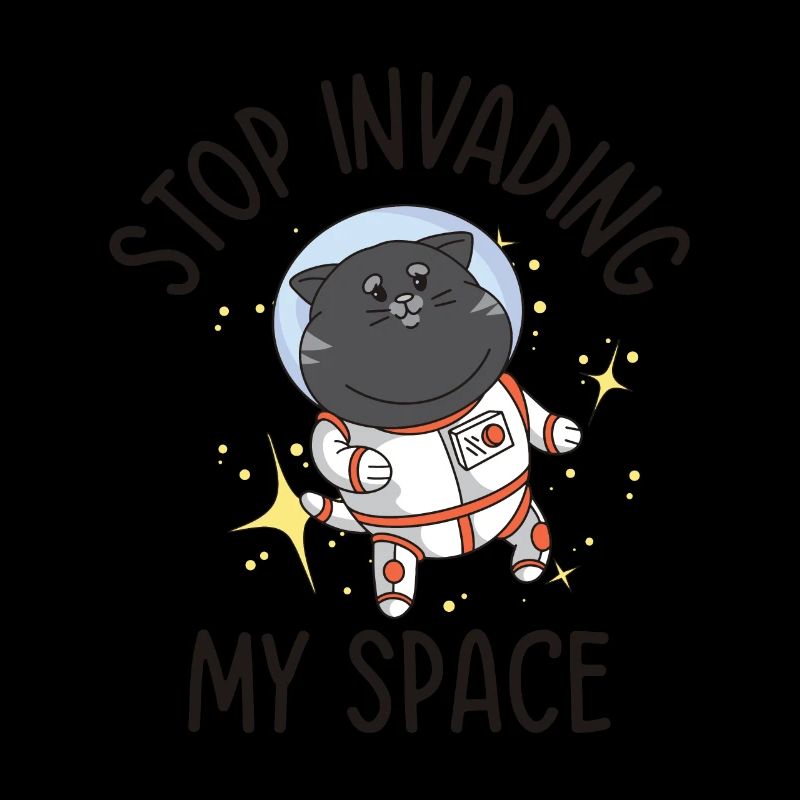 Space Purring Cat Astronaut Cat Lover Spaceship