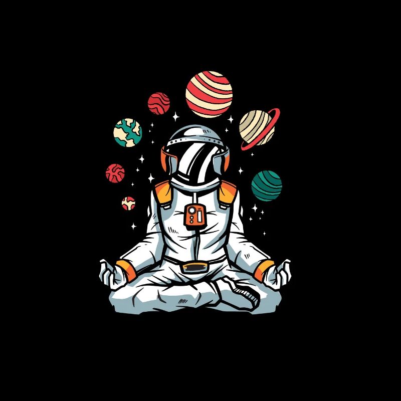 Space Mushroom Meditating Solar System Science Fan