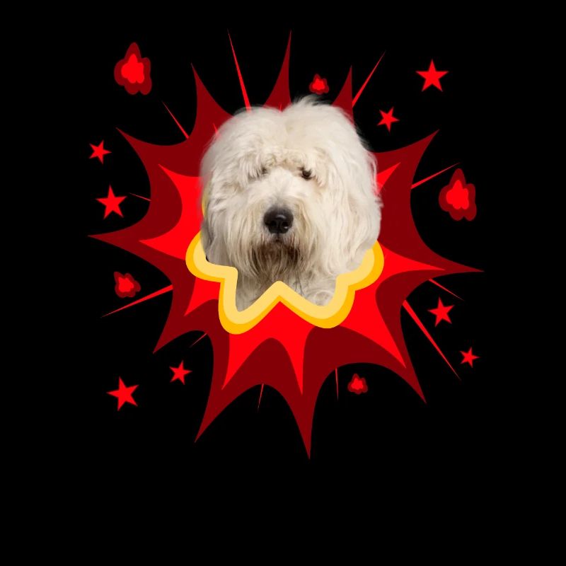 Conception de chien comique - Pow - Bobtail