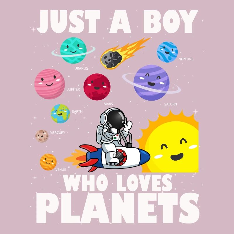 Nur ein Junge, der das Sonnensystem der Planeten liebt