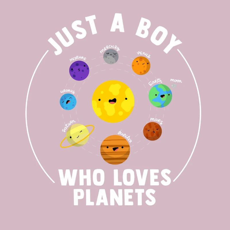 Nur ein Junge, der Planeten Sonnensystem liebt