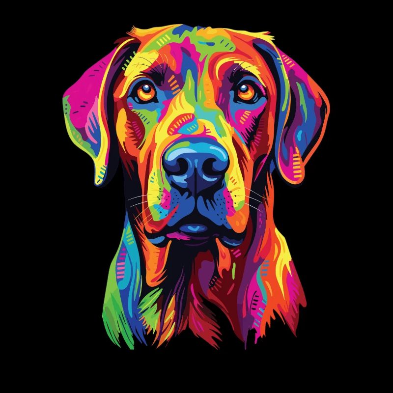 Aquarelle colorée Rhodesian Ridgeback