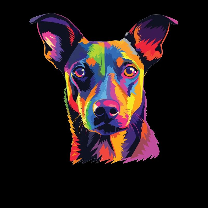 Wasserfarben Farbenfroher Deutscher Pinscher