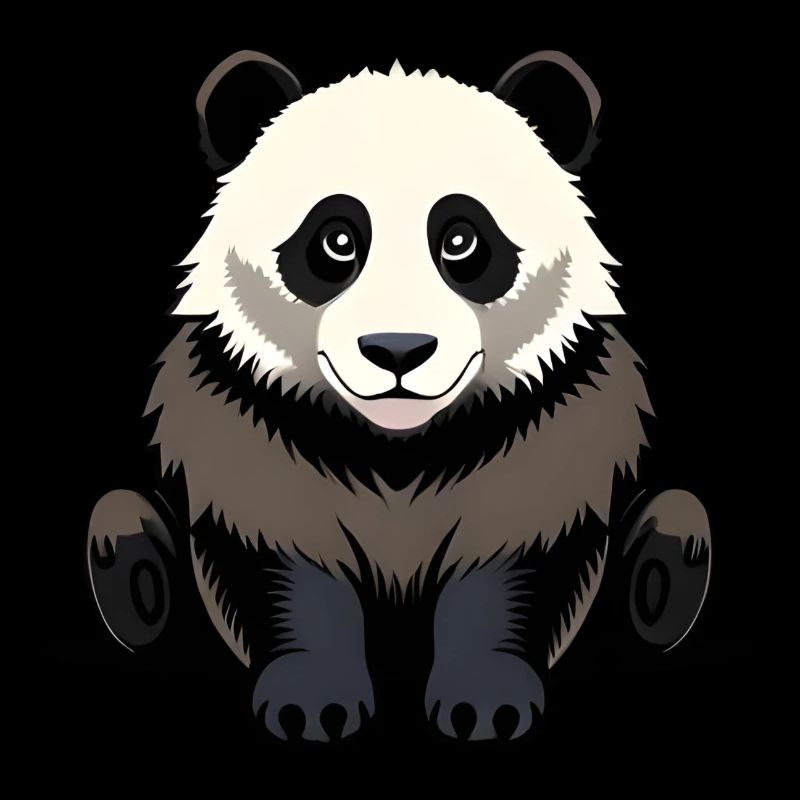 Panda mignon assis