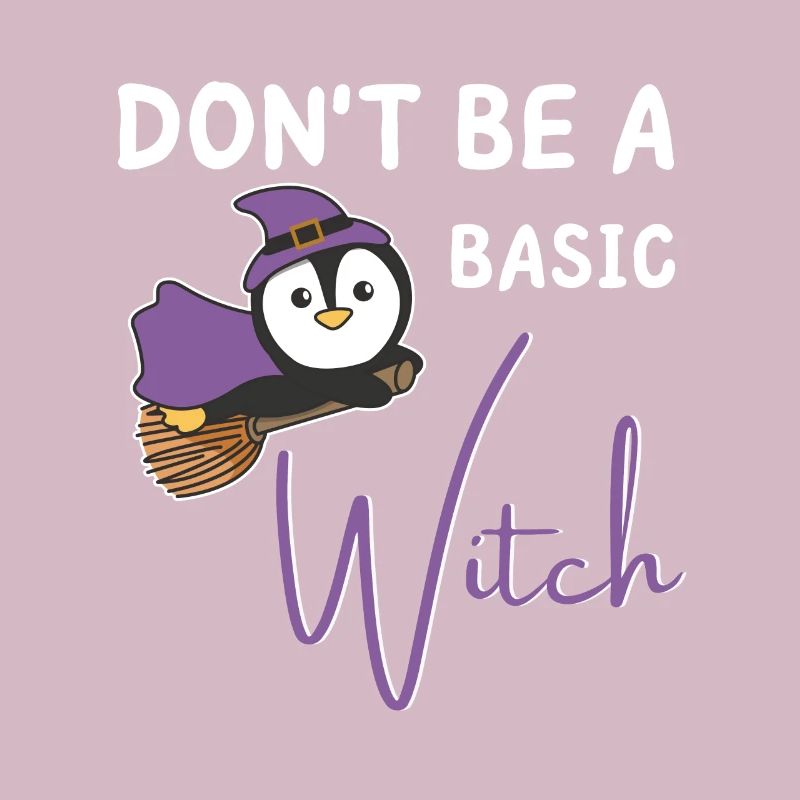 Pinguin Halloween Hexen don't be a basic witch