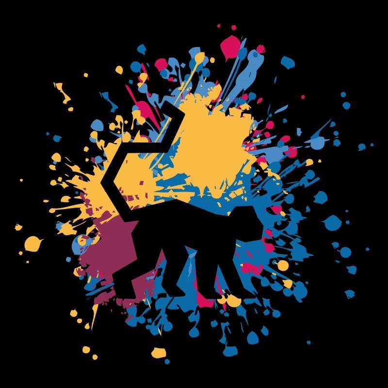 Éclaboussure de couleur de singe