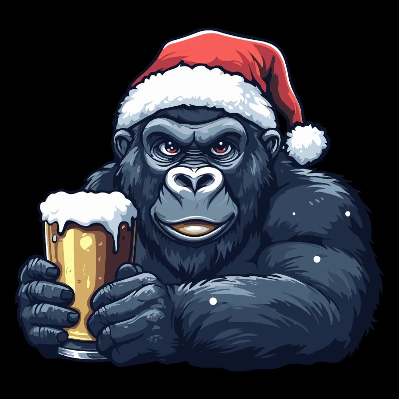 Gorilla Weihnachten Bier
