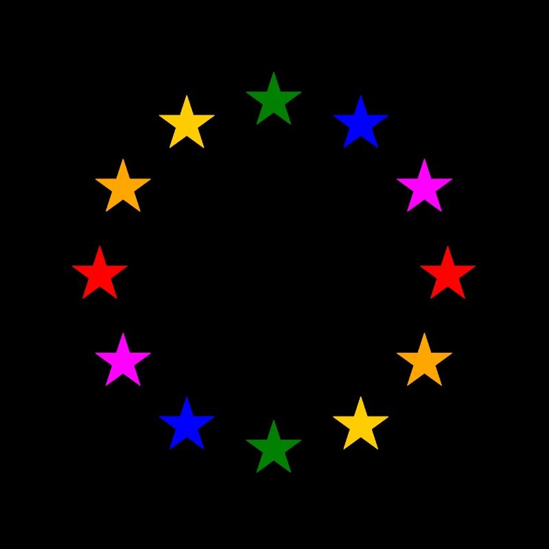 EU Sterne in Regenbogenfarben