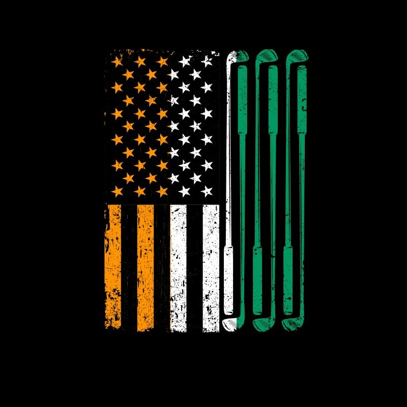 Irish American Flag Golfer St. Paddy