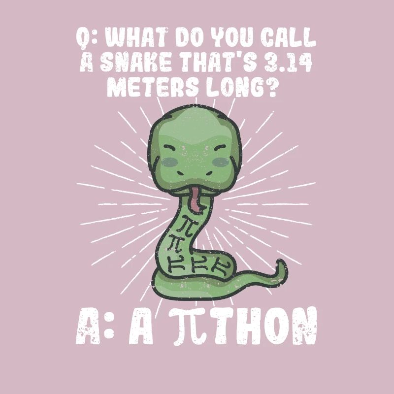 Python Schlange Pithon Pi Tag Symbol lustig Mathe