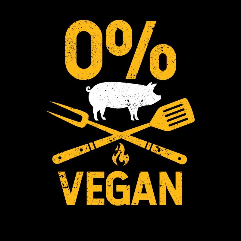 0% Veganer Lustige Fleischesser Raucher Grillchef