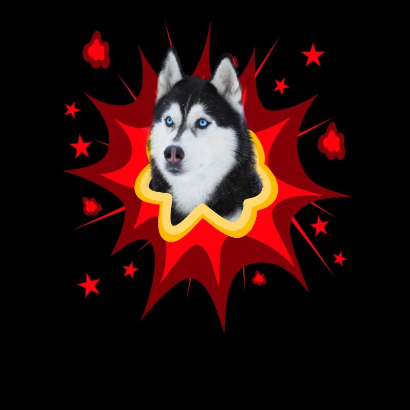 Conception de chien comique - Pow - Husky