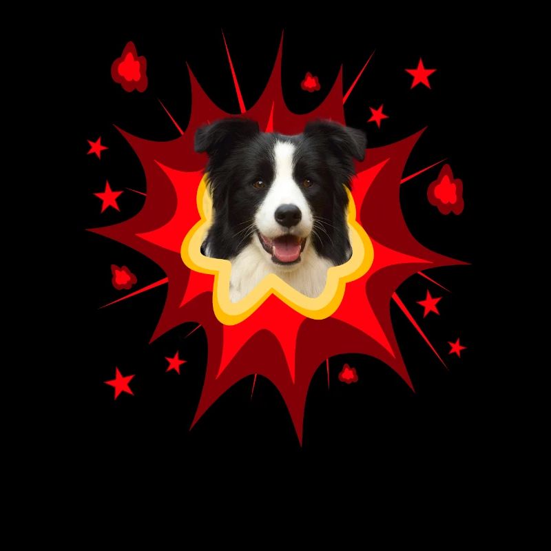 Conception de chien comique - Pow - Border Collie