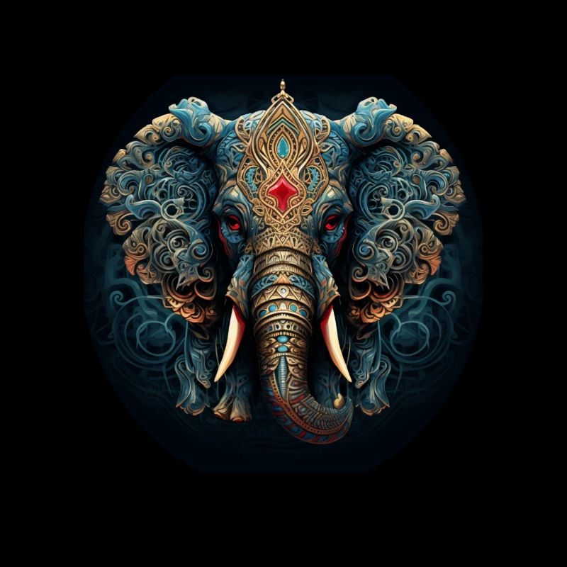 Blauer Mandala Elefant