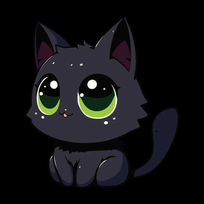 Chat noir qui vous observe, qui s’ébroue
