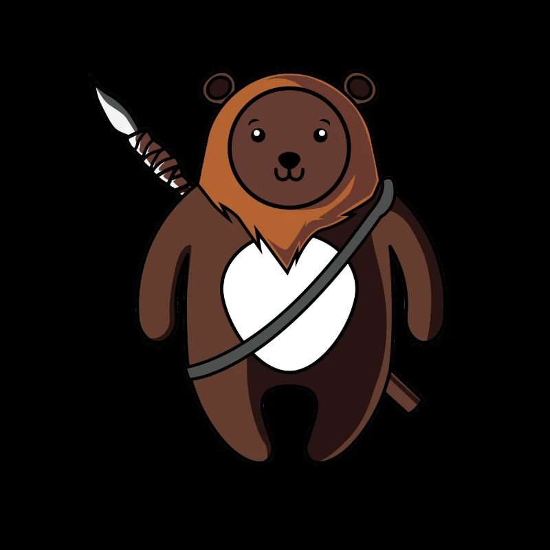 Ours mignon avec une lance