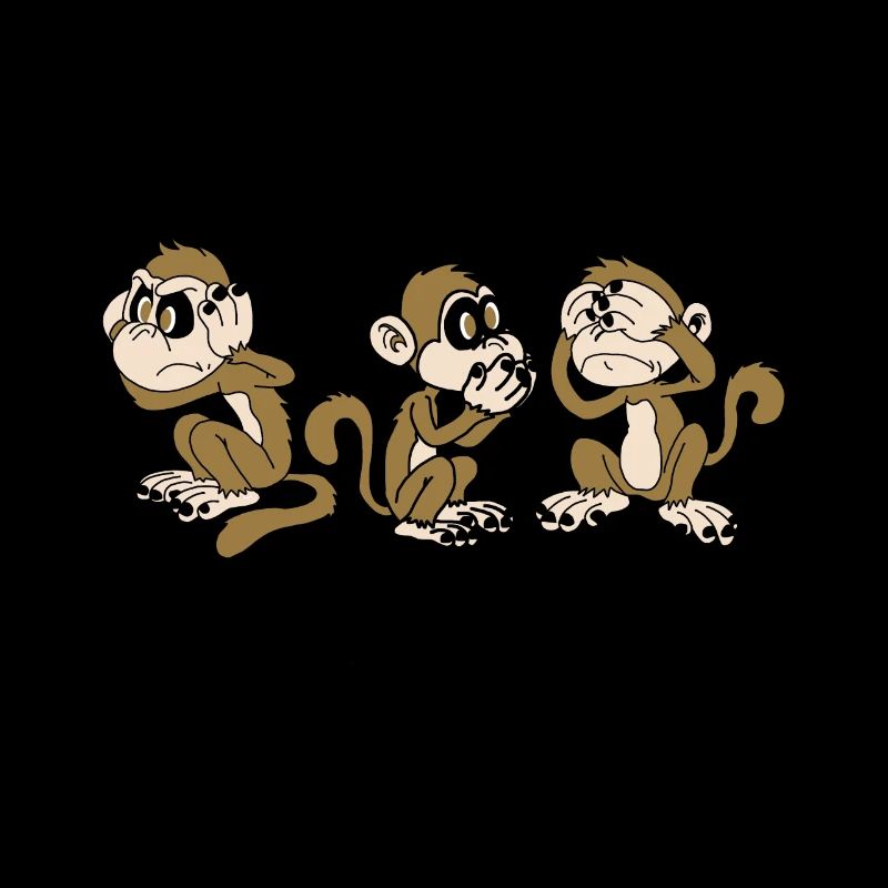 Three monkeys - one blind, one deaf, one dumb