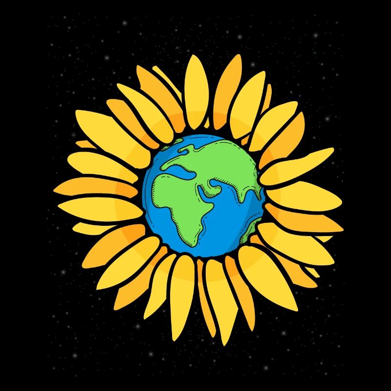 Sonnenblume Erde Planet Earth Day Geschenk