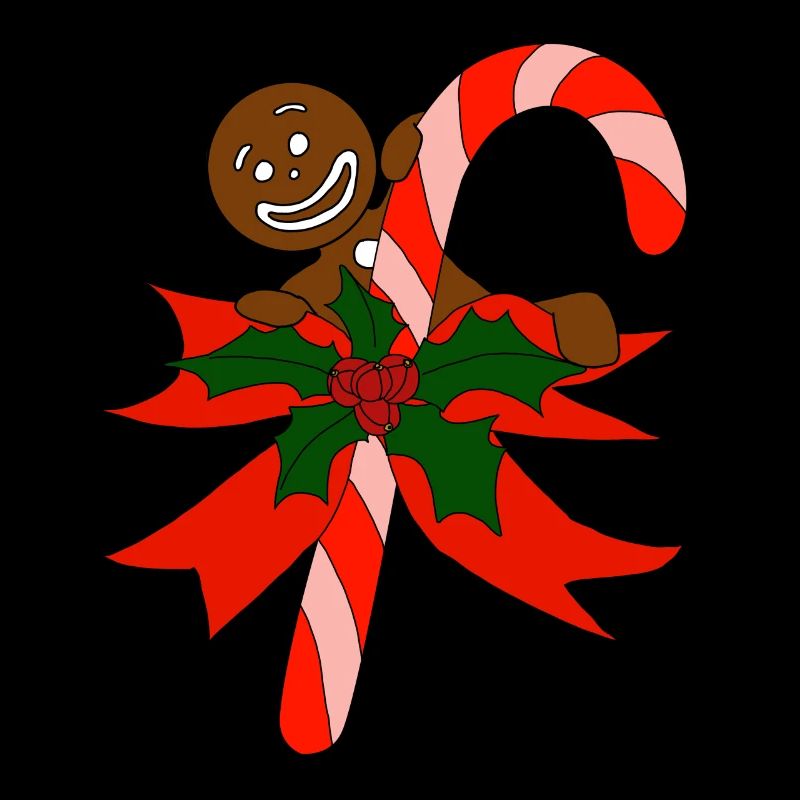 Gingerbread and candy cane tshirt gift idea