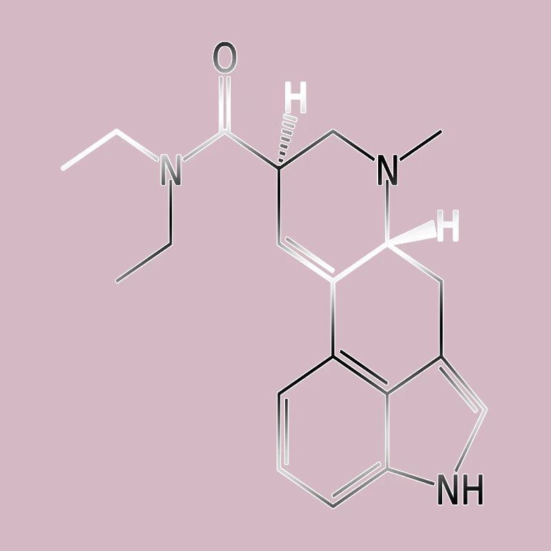 Molécule de formule structurelle LSD A. Hofmann Bicycle Day