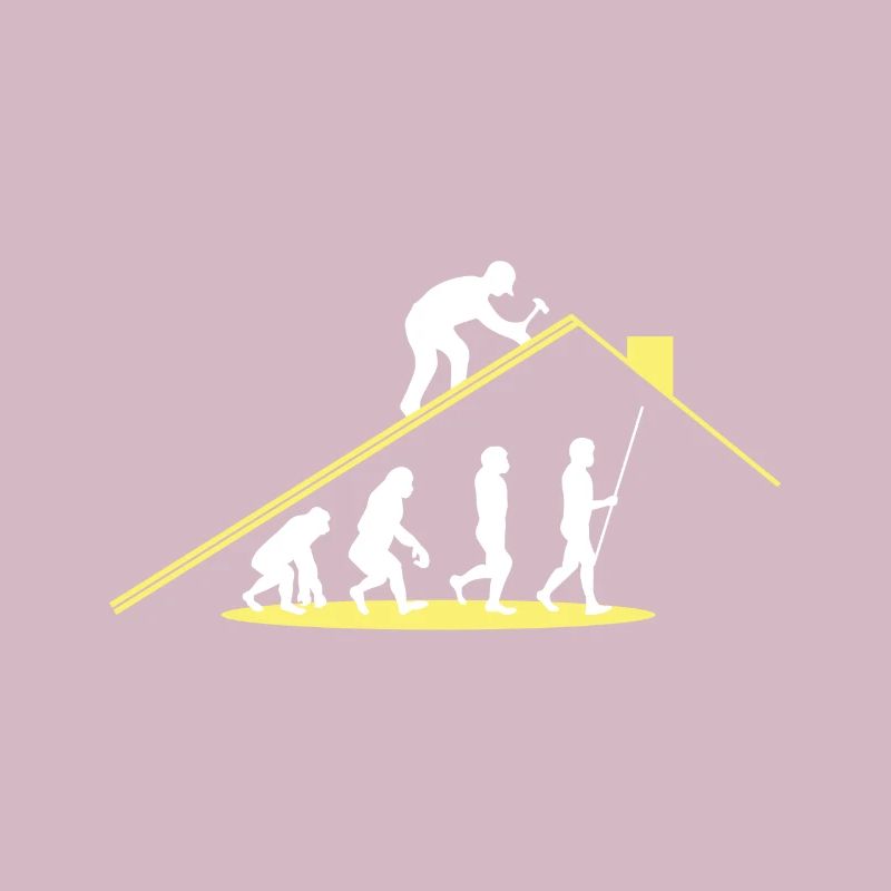 Dachdecker Evolution Arbeiter