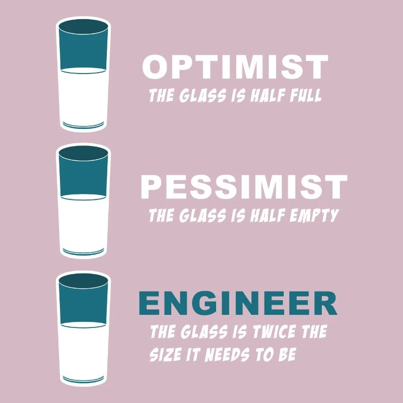 Funny Joke product for Engineers Half Full