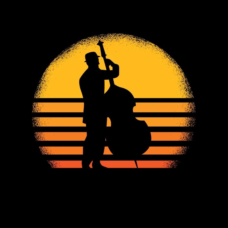 Kontrabass Retro Kontrabassist Jazz Geschenk