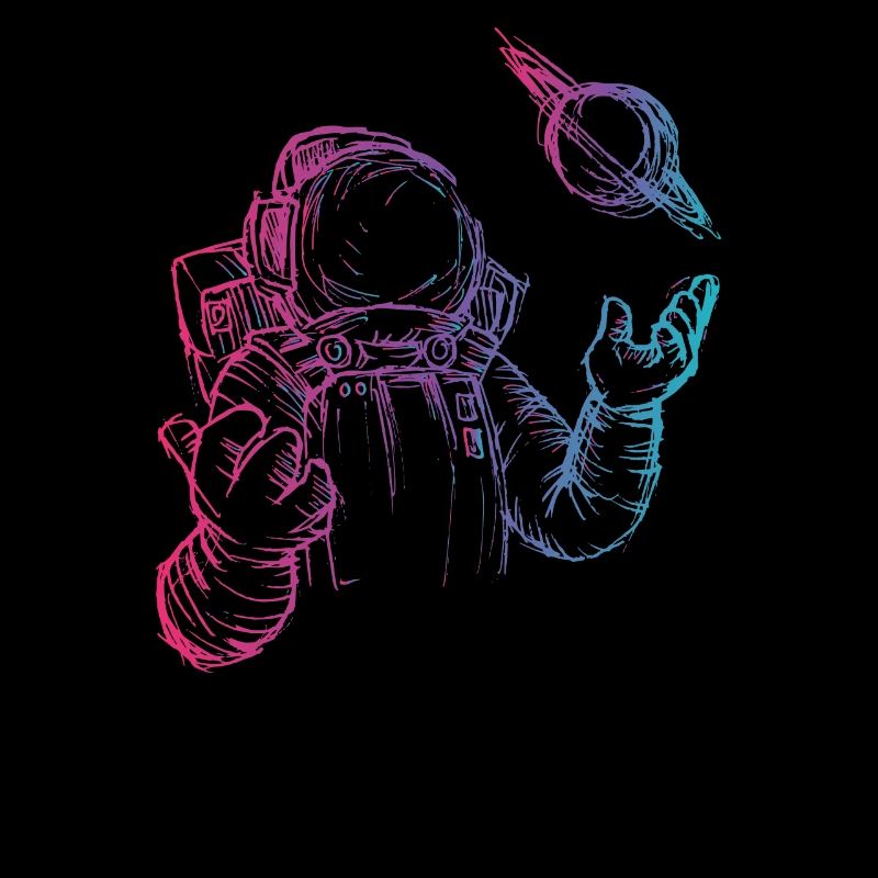 Retro astronaut in the universe