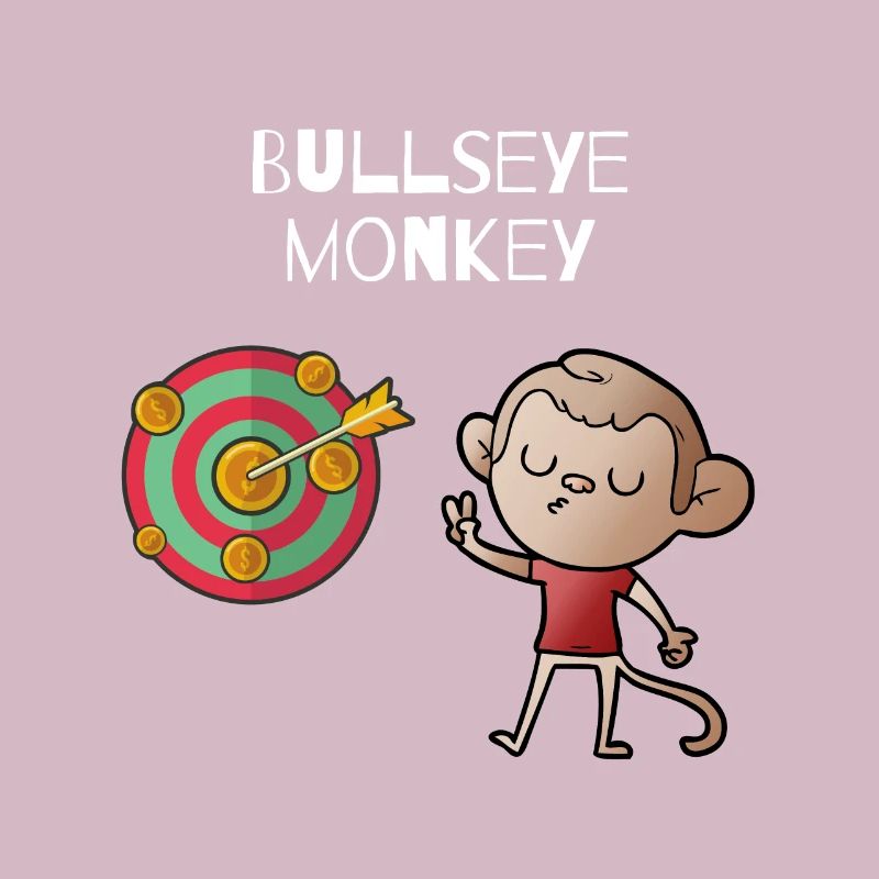Singe Bullseye - singe effronté sur un jeu de fléchettes