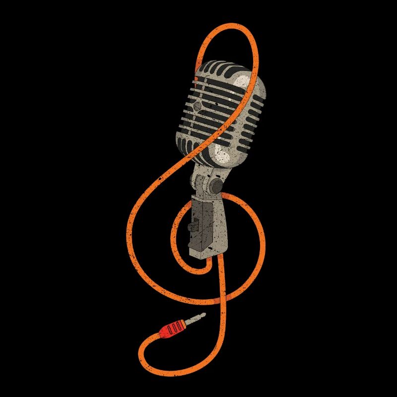Retro microphone vintage karaoke singer DJ gift