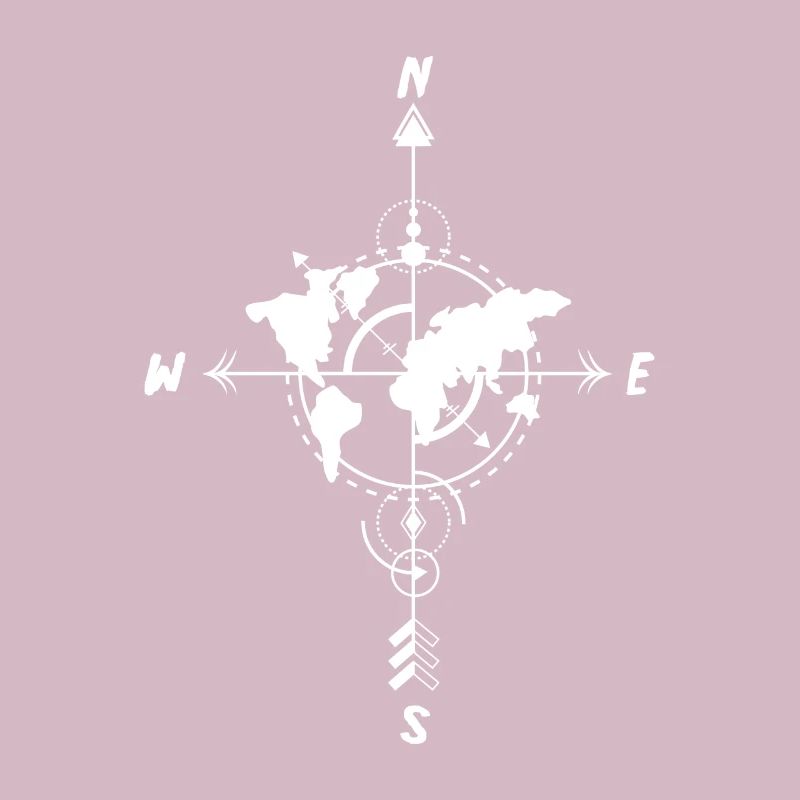 Compass world map traveler or engineer gift
