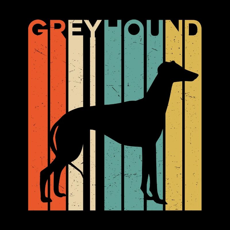 Retro Vintage Greyhound Silhouette Hund