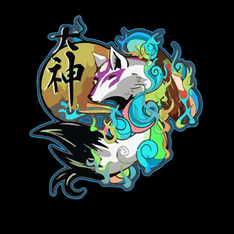 japanese wolf art