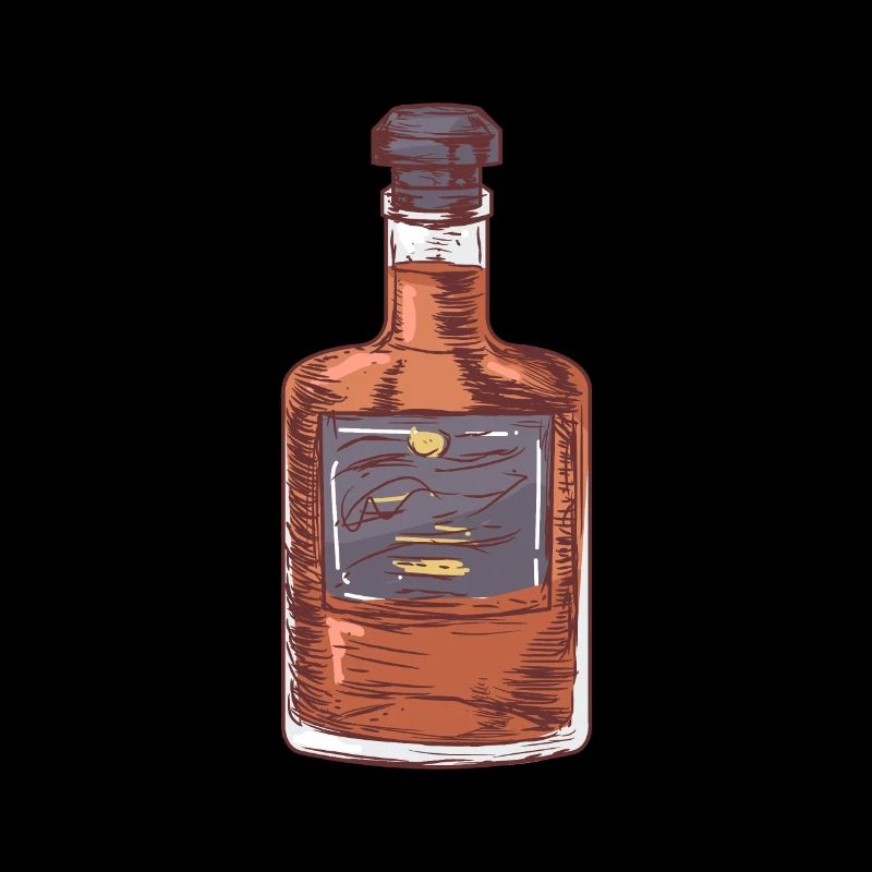 Braune Schnapsflasche mit Deckel