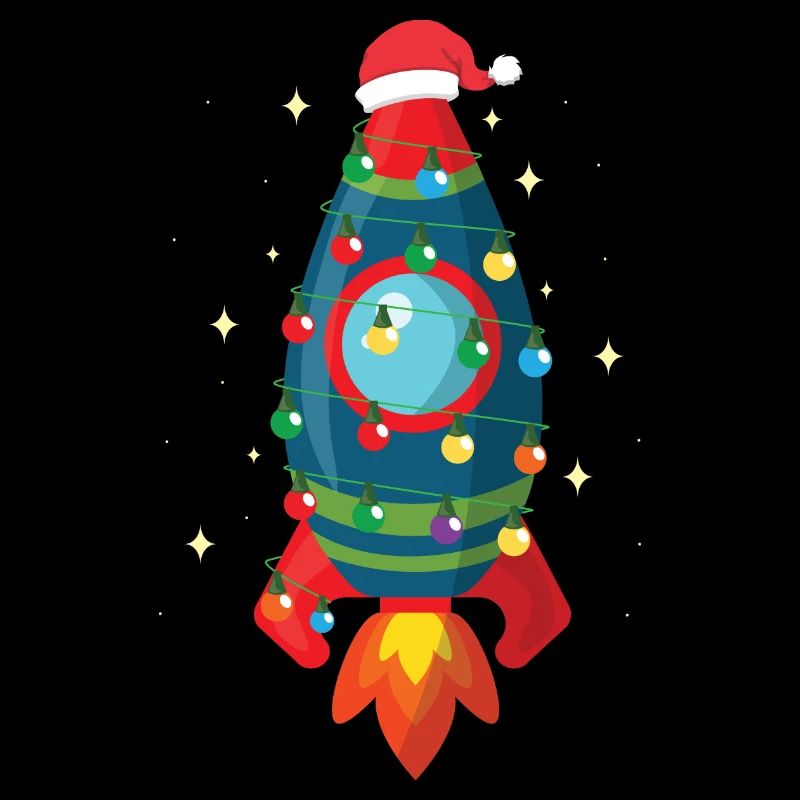 Christmas Space Rocket Cool Xmas Holiday Gift Idea