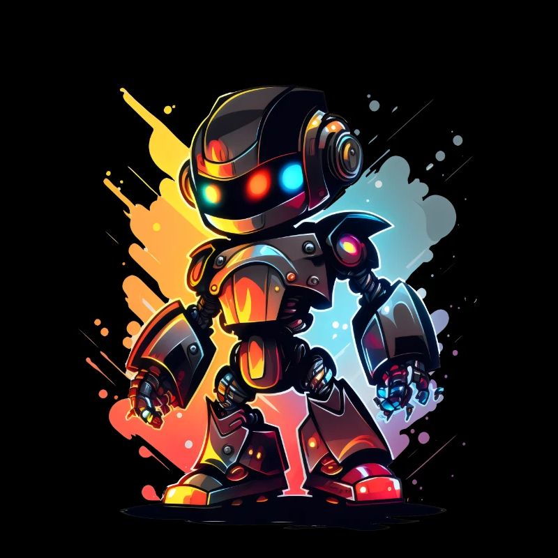 Retro Robot Cute Technologie d’ingénieur robotique mignon