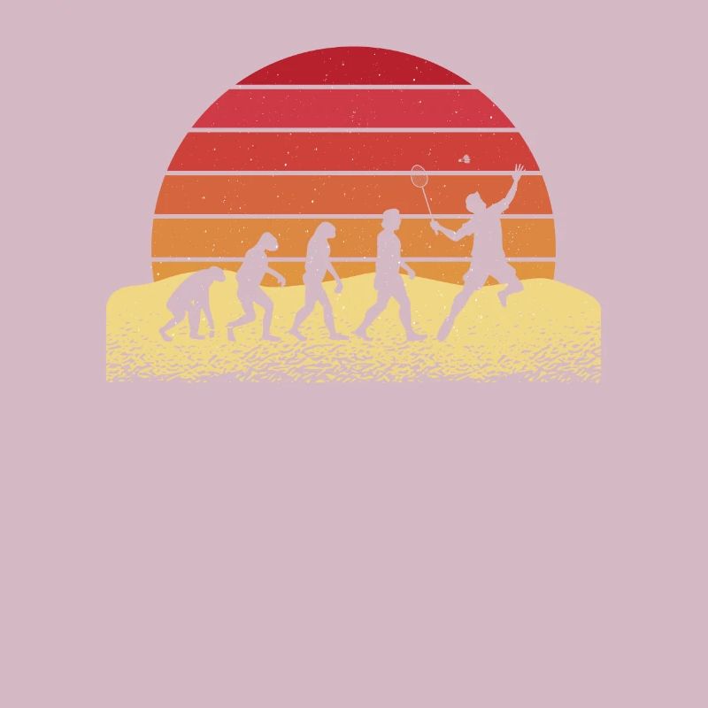 Evolution Badminton Retro Sonnenuntergang Design