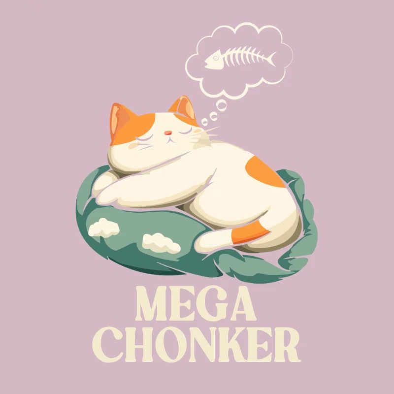 Mega Chonker Cat Thought Bubble Fish