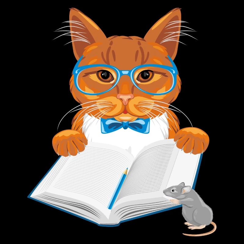 Chat gingembre intelligent et souris drôle