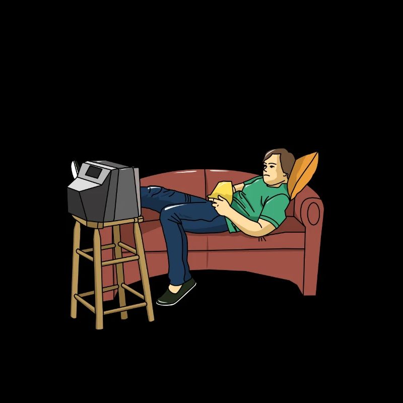 Couch potato lazy sleep watching TV